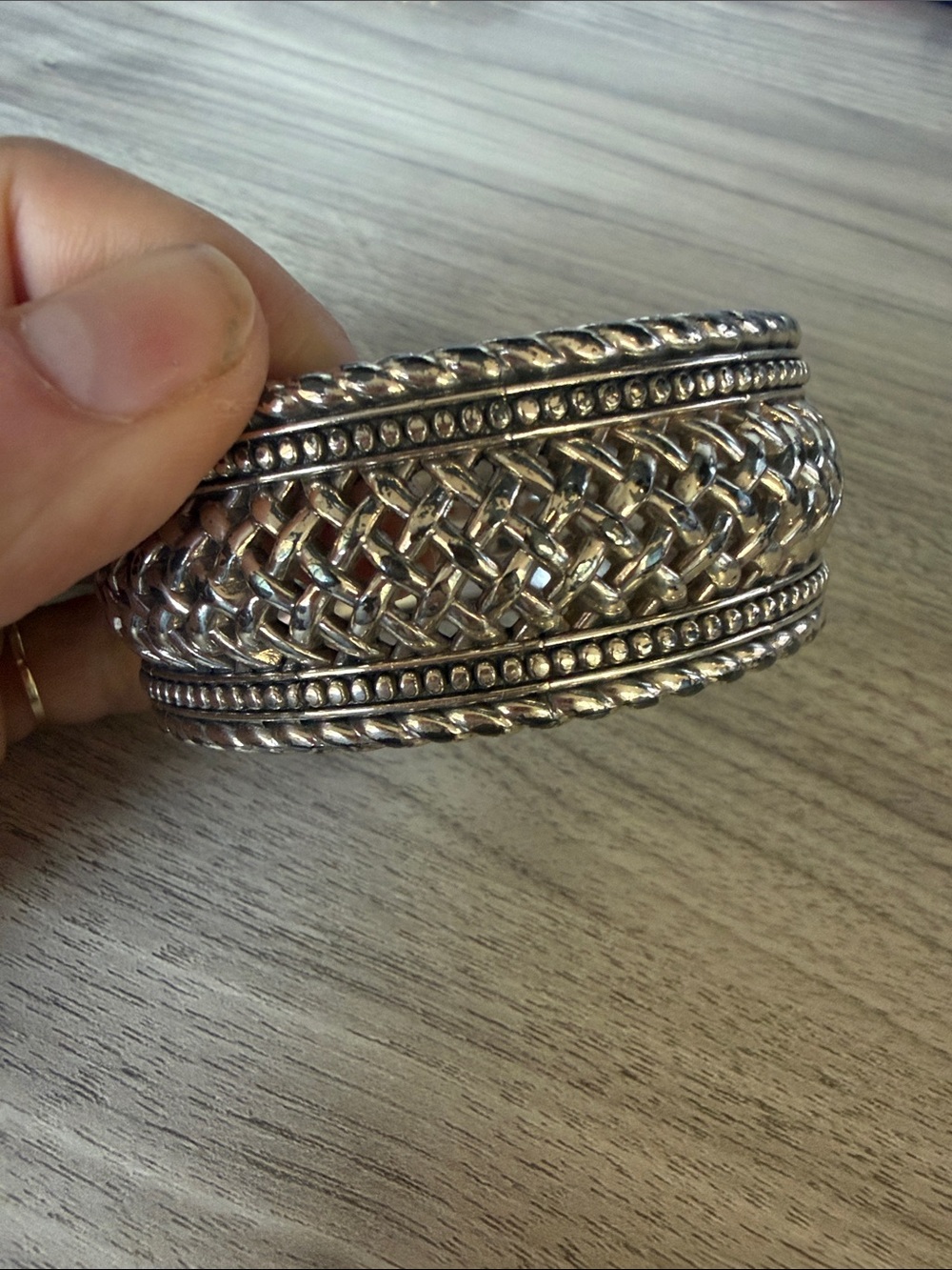 Brighton Silver Woven Cuff Bracelet